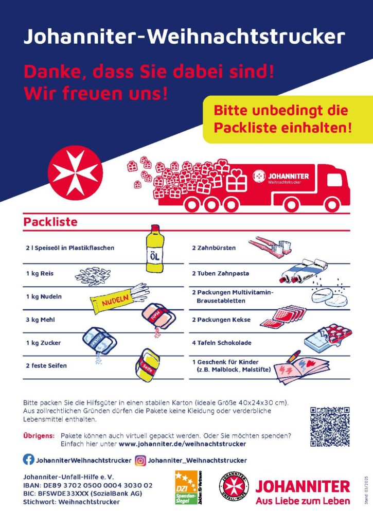 Packliste Johanniter